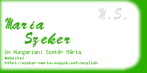 maria szeker business card