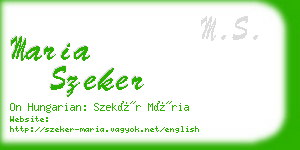 maria szeker business card